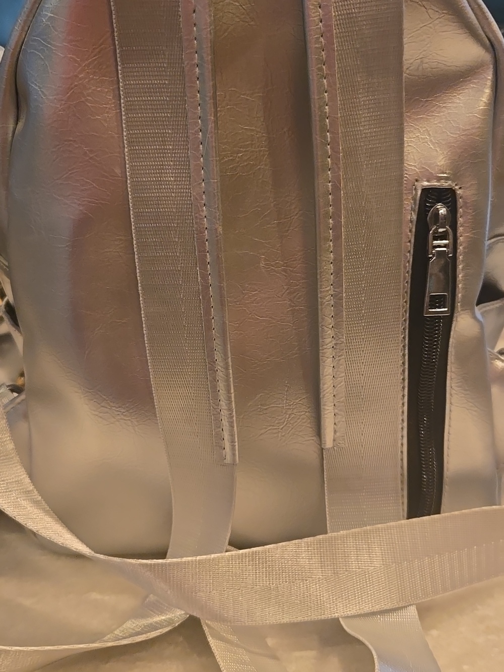 Metallic Silver Mini Backpack - Picture 10 of 11